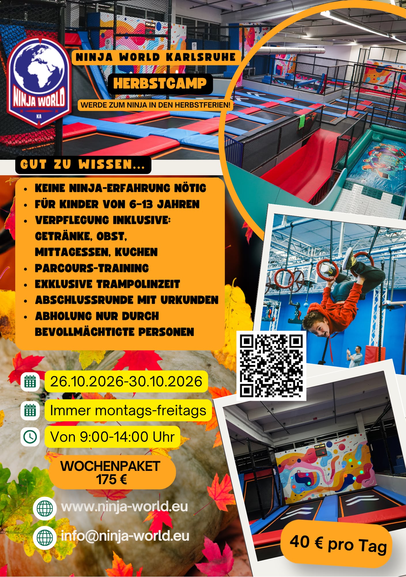 Herbstcamp 2026 in der Ninja World Karlsruhe