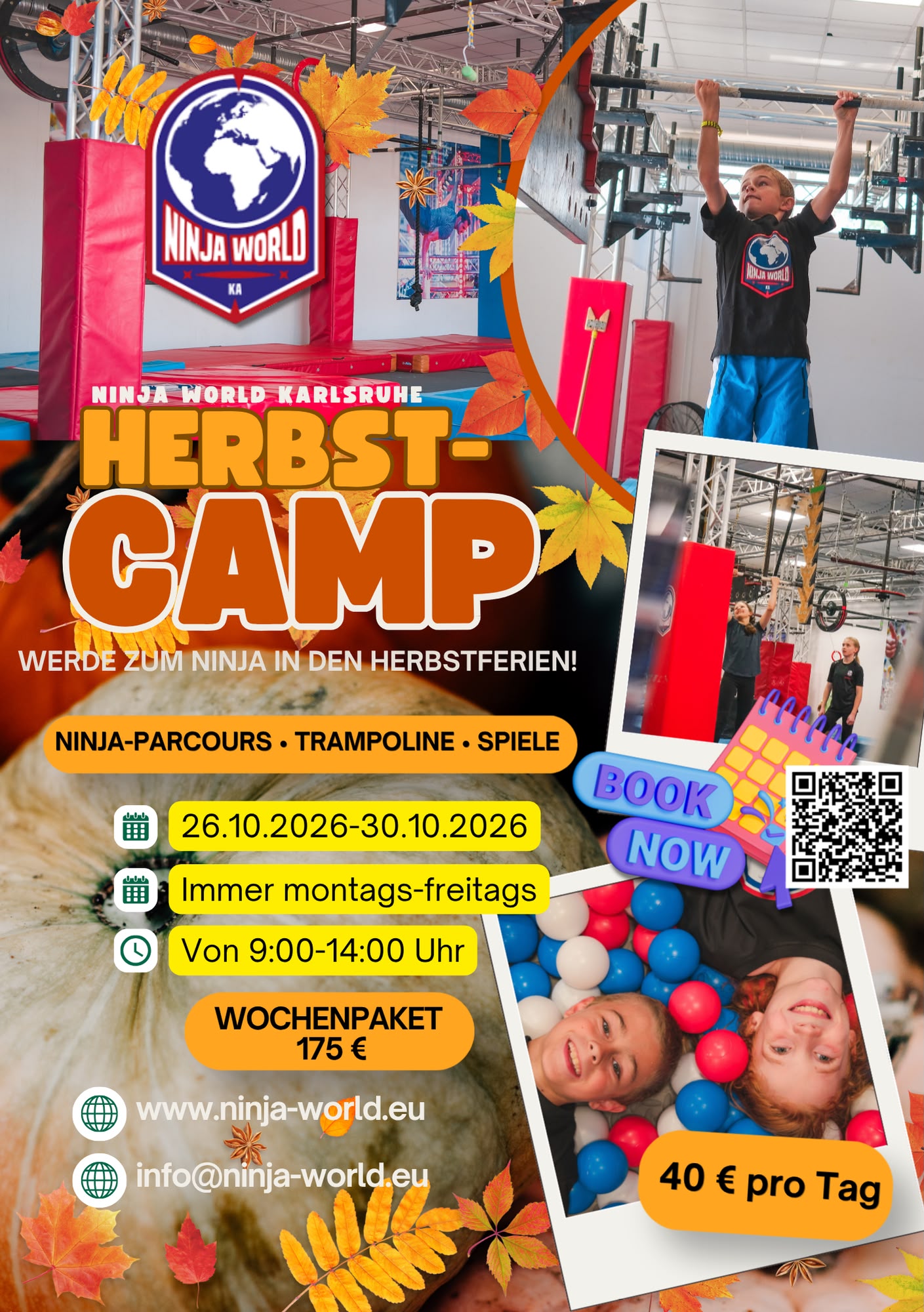 Herbstcamp 2026 Action in der Ninja World Karlsruhe