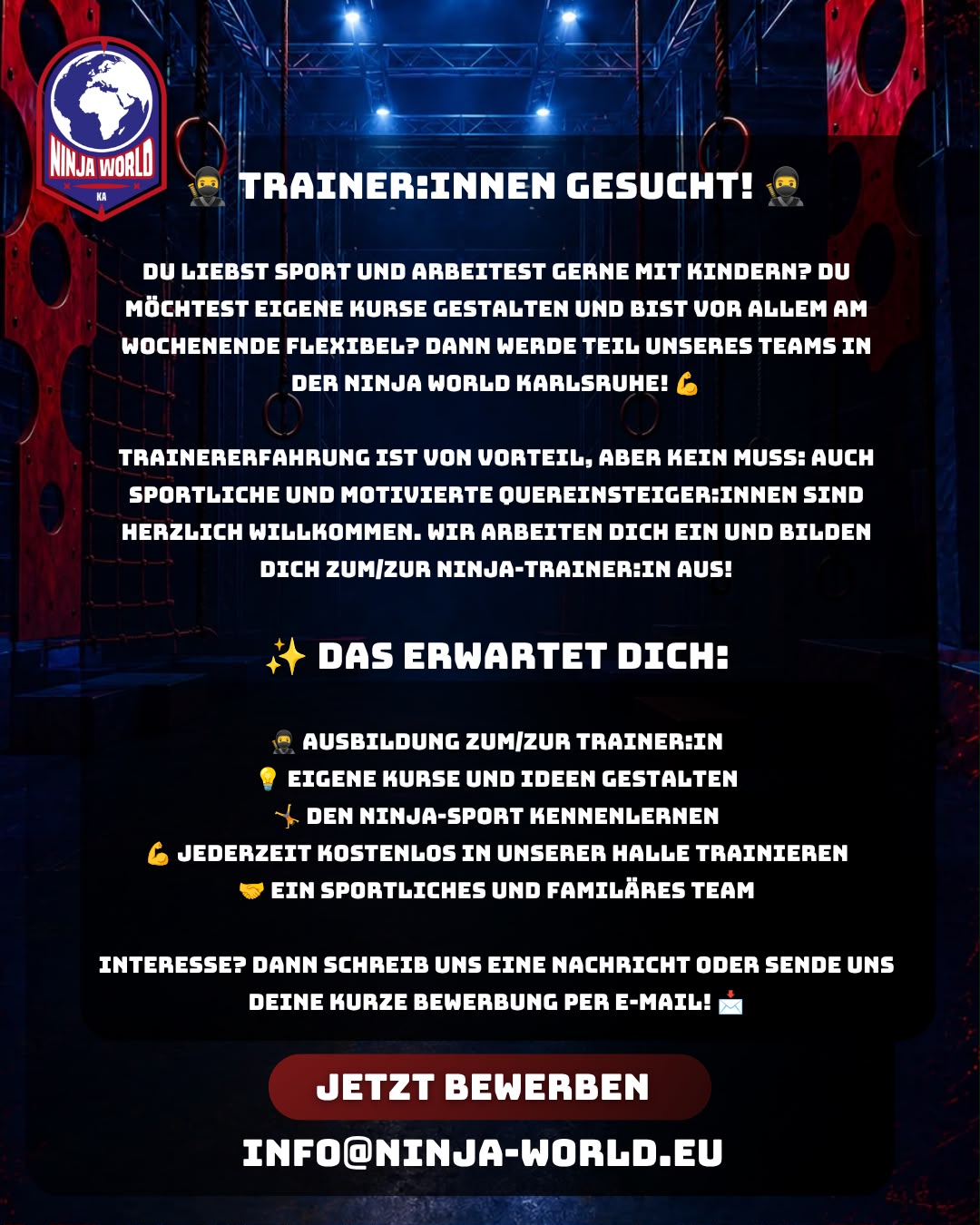 Trainersuche Ninja World Karlsruhe