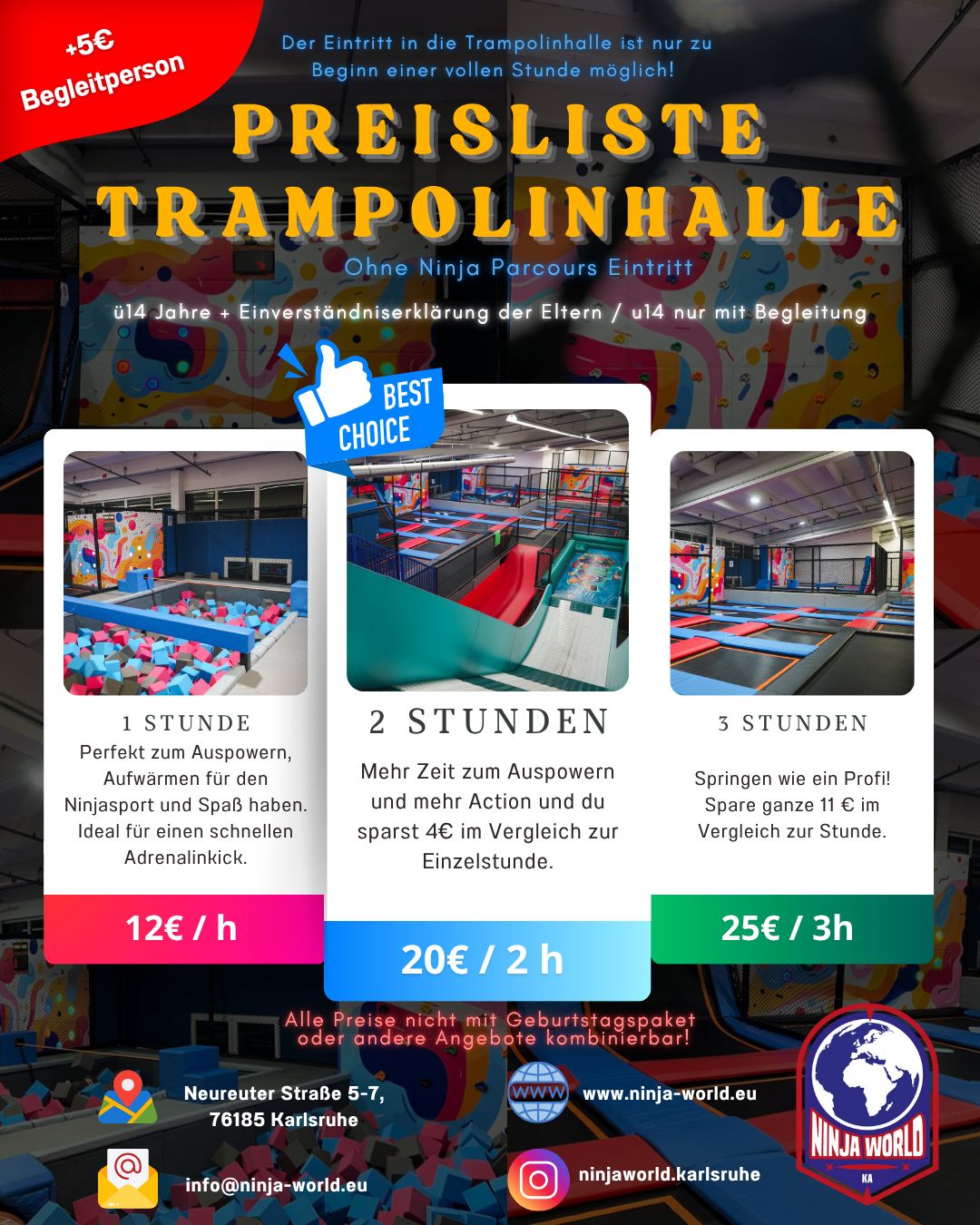 Trampolinhalle Ninja World Karlsruhe